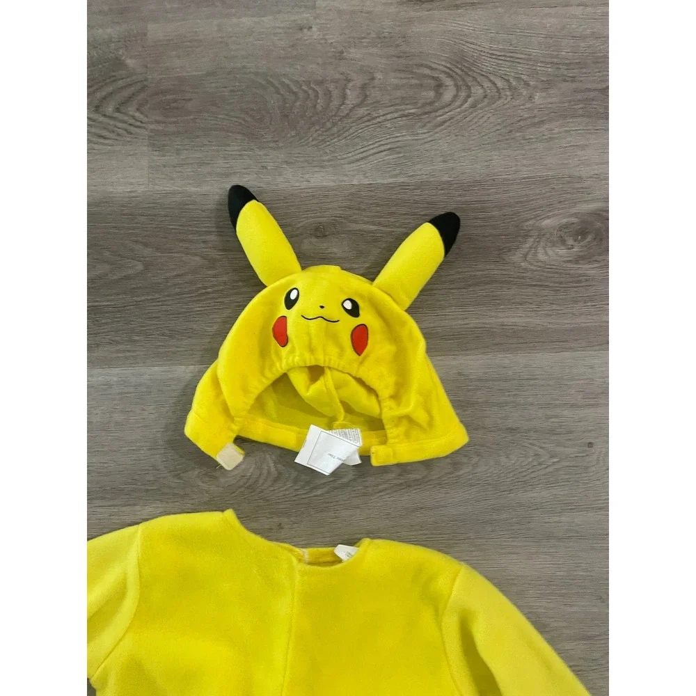 Pokemon Pikachu Costume Toddler 2T Yellow Jumpsuit Hood Foot Covers